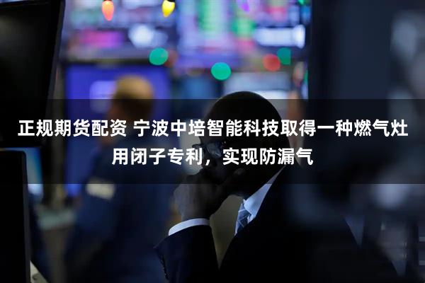 正规期货配资 宁波中培智能科技取得一种燃气灶用闭子专利，实现防漏气